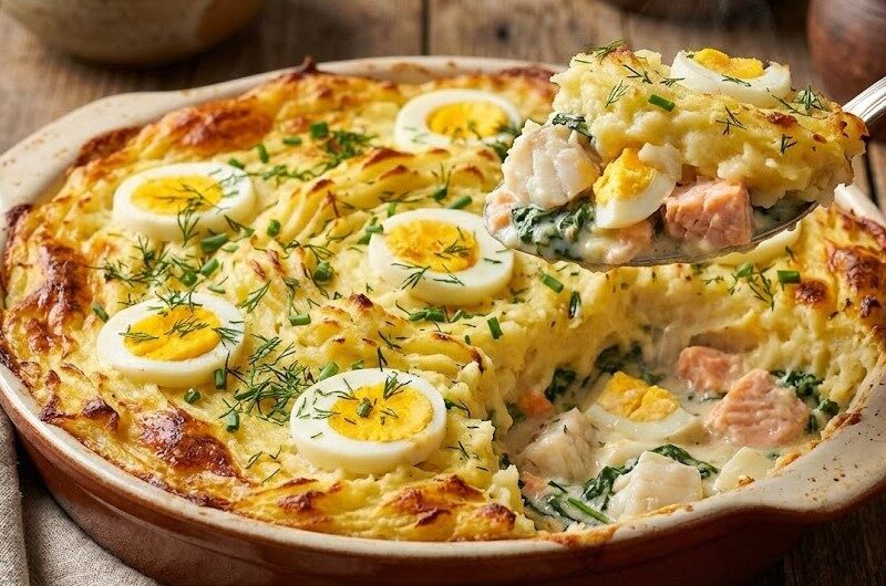 Delia Smith Fish Pie with Egg