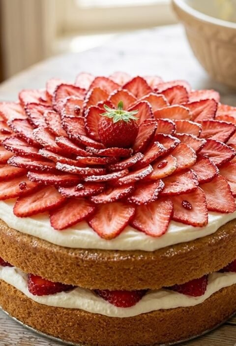 Mary Berry Victoria Sponge with Fresh Cream and Strawberries Recipe