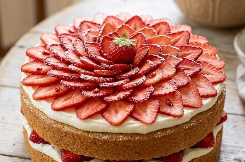 Mary Berry Victoria Sponge with Fresh Cream and Strawberries Recipe