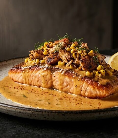 Pappadeaux Salmon Alexander with Creamy Sauce